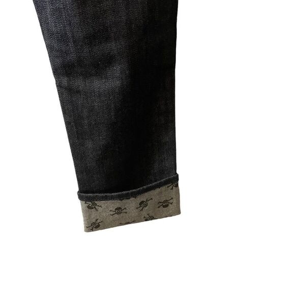 7 For All Mankind Skull Crop Low-Rise Jeans Size 26 - Picture 9 of 12